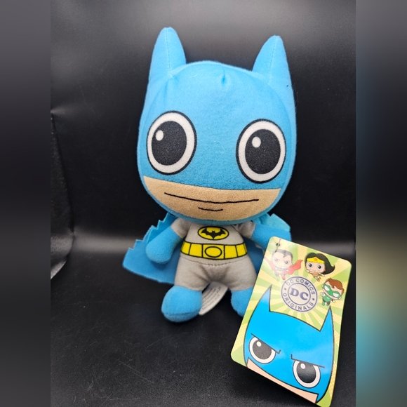 DC Comics Caricature 11" Blue/Gray Batman Doll Big Head Plush Toy Factory NWT - Picture 1 of 6